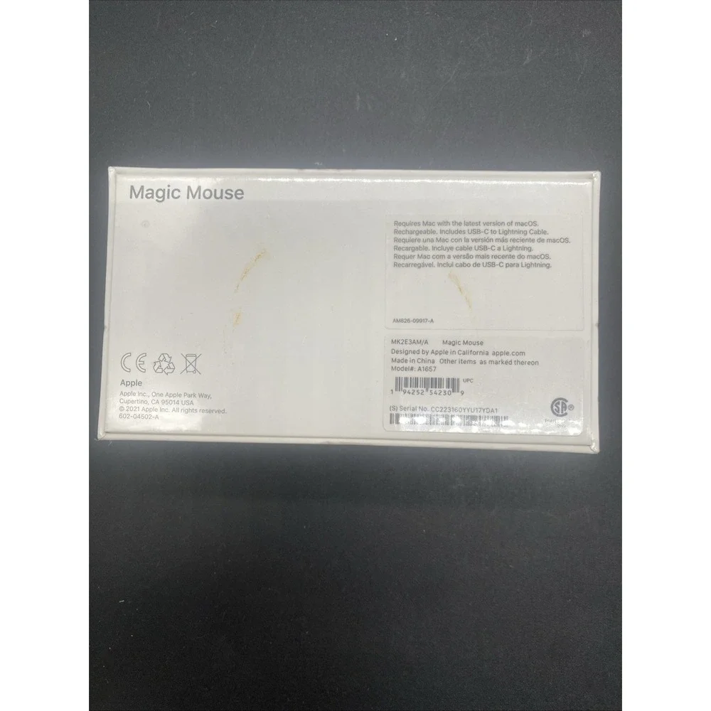 Apple Magic Mouse 2 Wireless Mouse - Silver (Mk2e3am/a